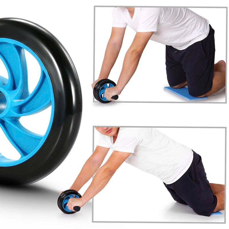 5 In 1 Ab Wheel Roller Kit with Push Up Bar Jump Rope Hand Gripper and Knee Pad Home Fitness Workout