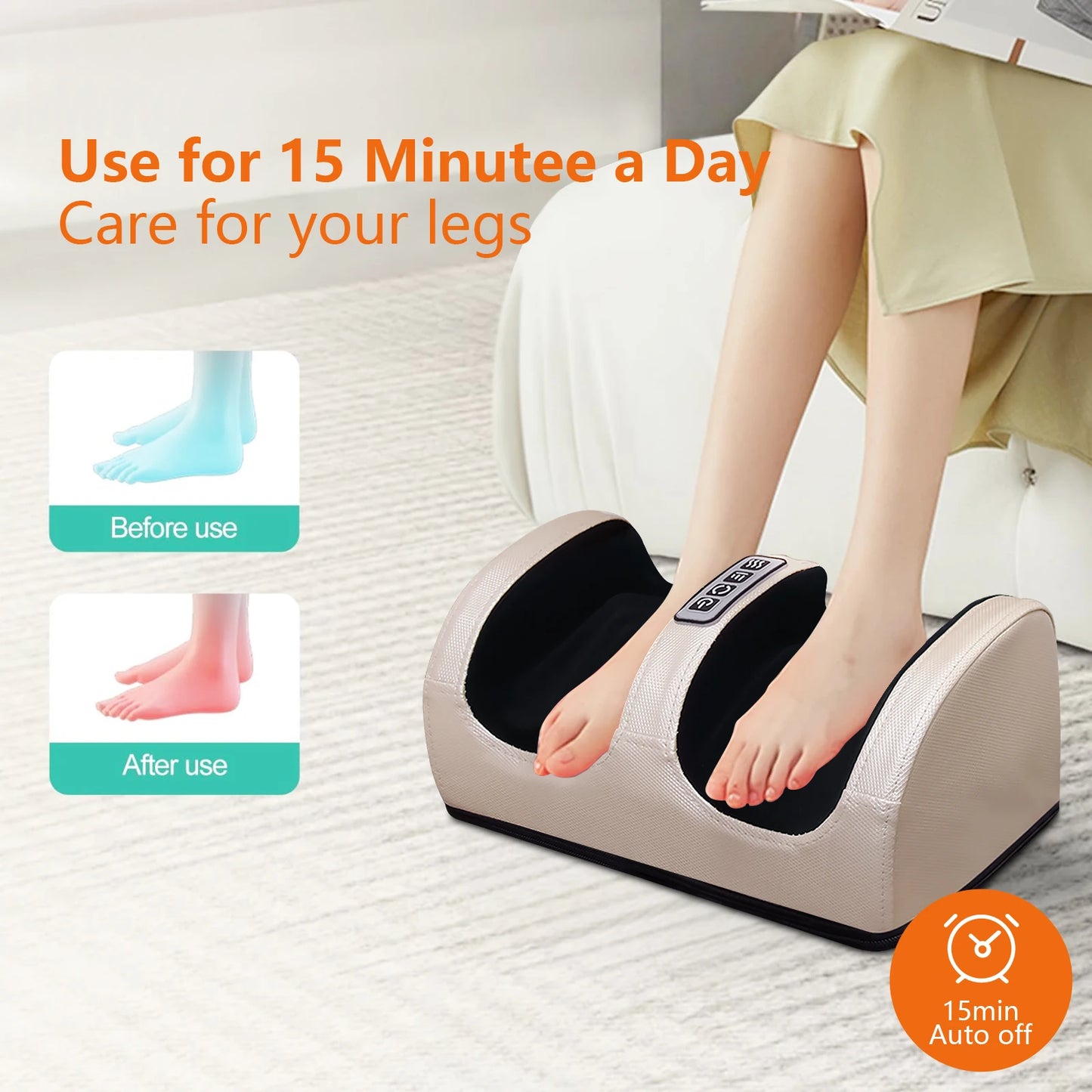 Foot Massage Machine Electric Heating Foot Kneading Leg Massager Home Relaxation Gifts for Christmas and Valentine's Day