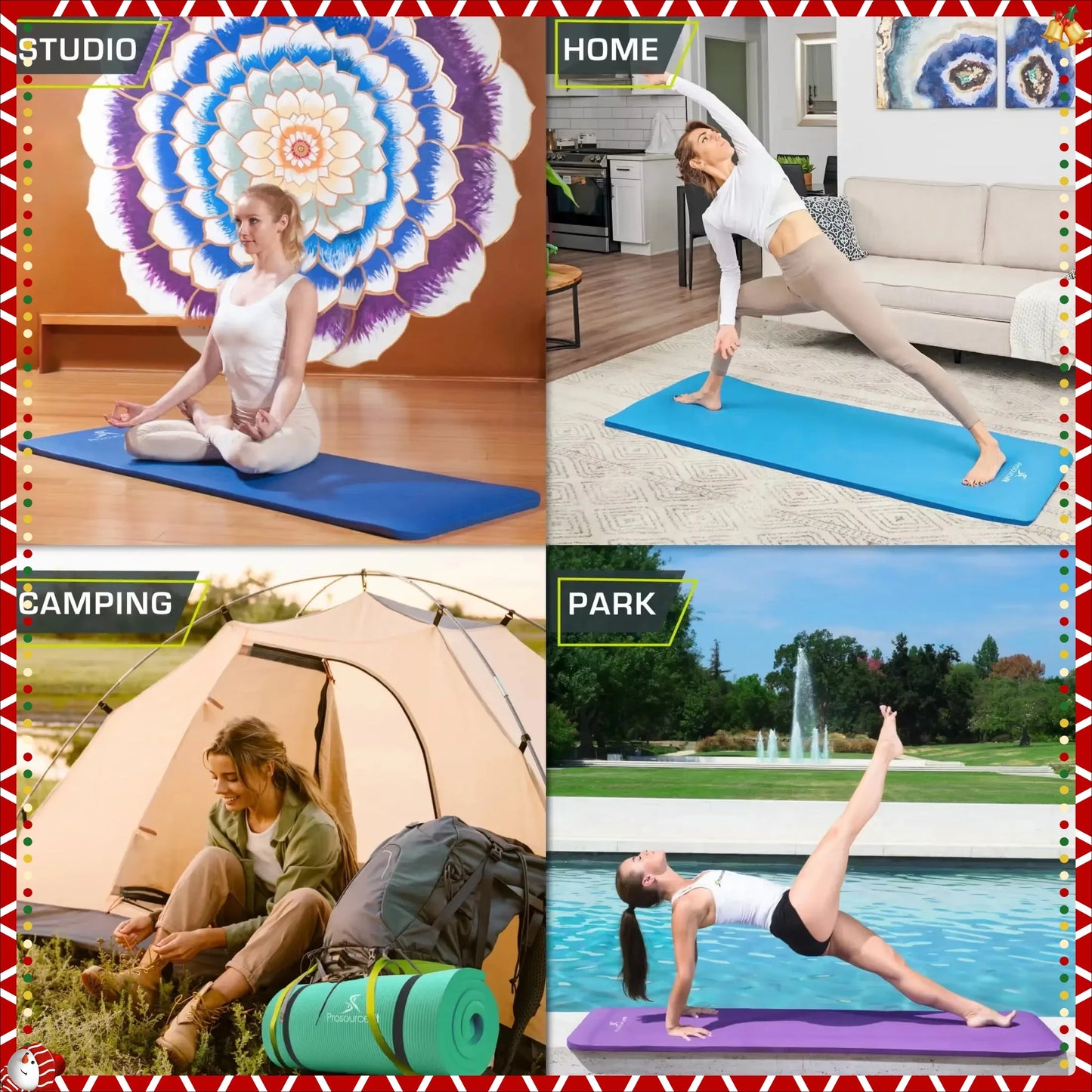 Non Slip Yoga Mat With High Density Cushioning For Home Workouts