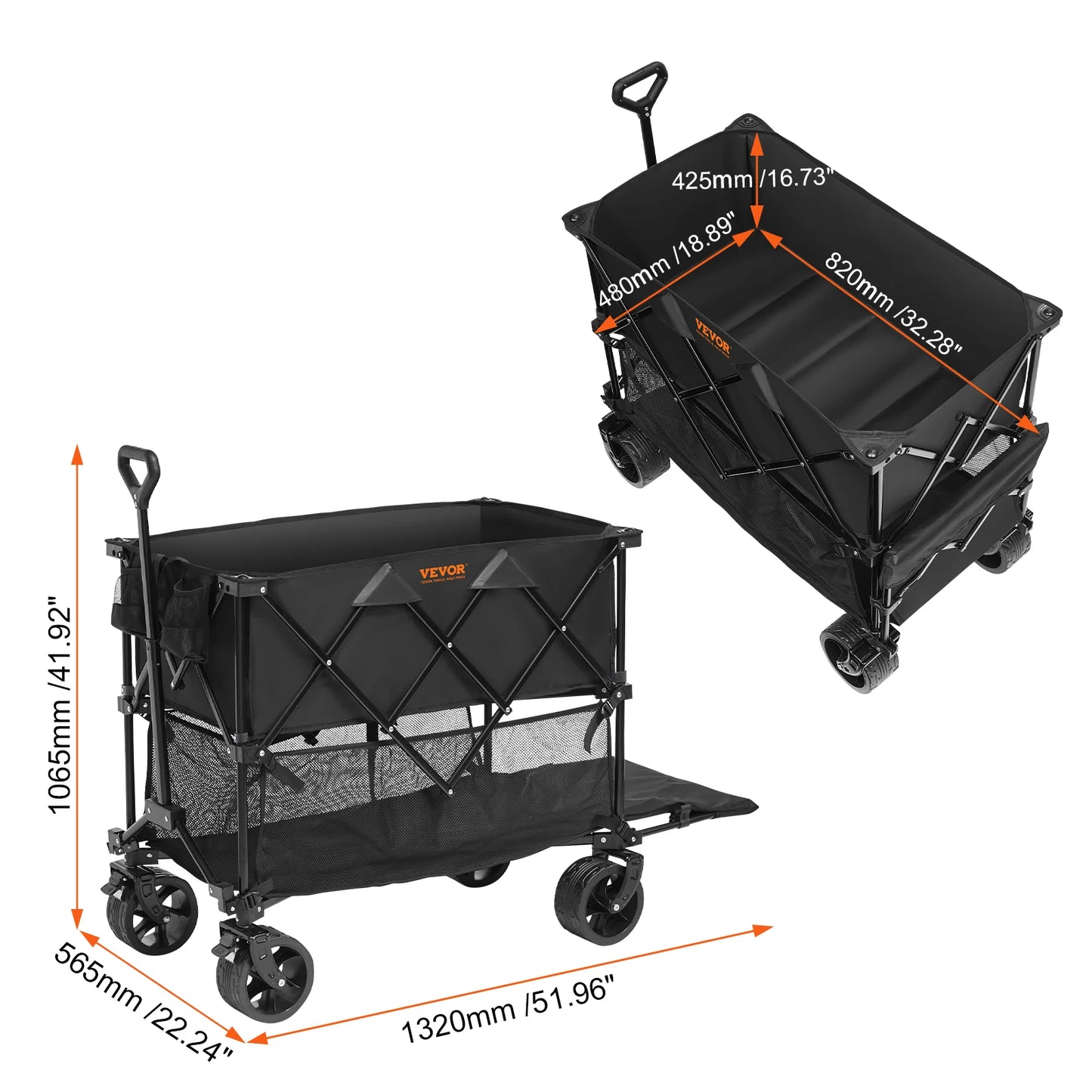 SucceBuy Collapsible Folding Wagon All Terrain Wheels