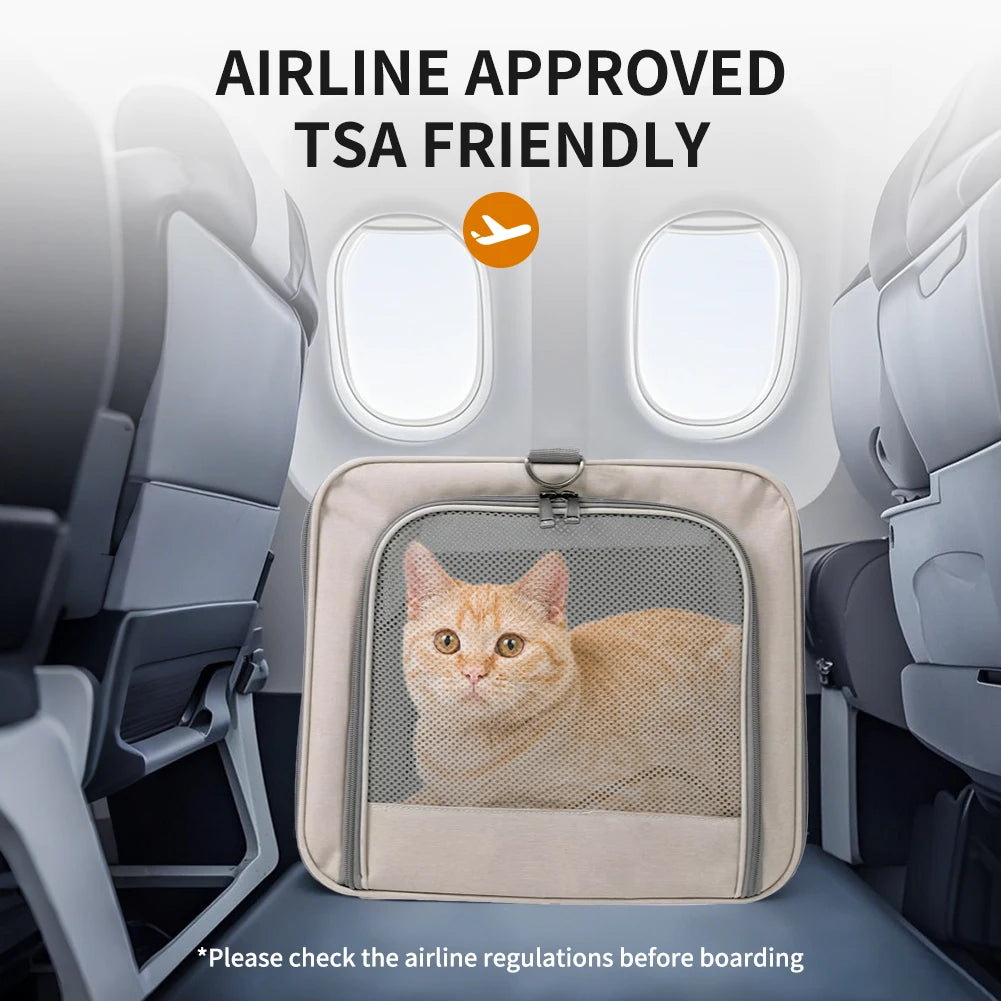 Cat Trolley for Two Cats Large Transport Box with Wheels Cat Carrier with Safety Belts for Travel
