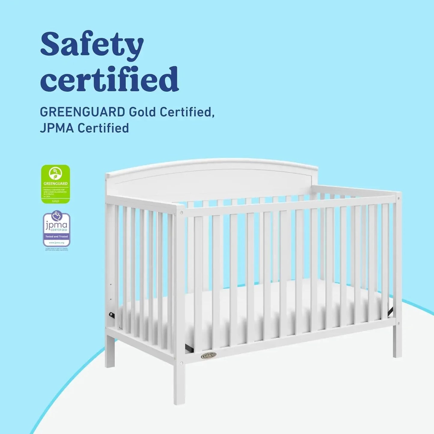 5-in-1 Convertible Crib (White) – Converts from Baby Crib to Toddler Bed, Daybed and Full-Size Bed, Fits Standard Full-Size Crib
