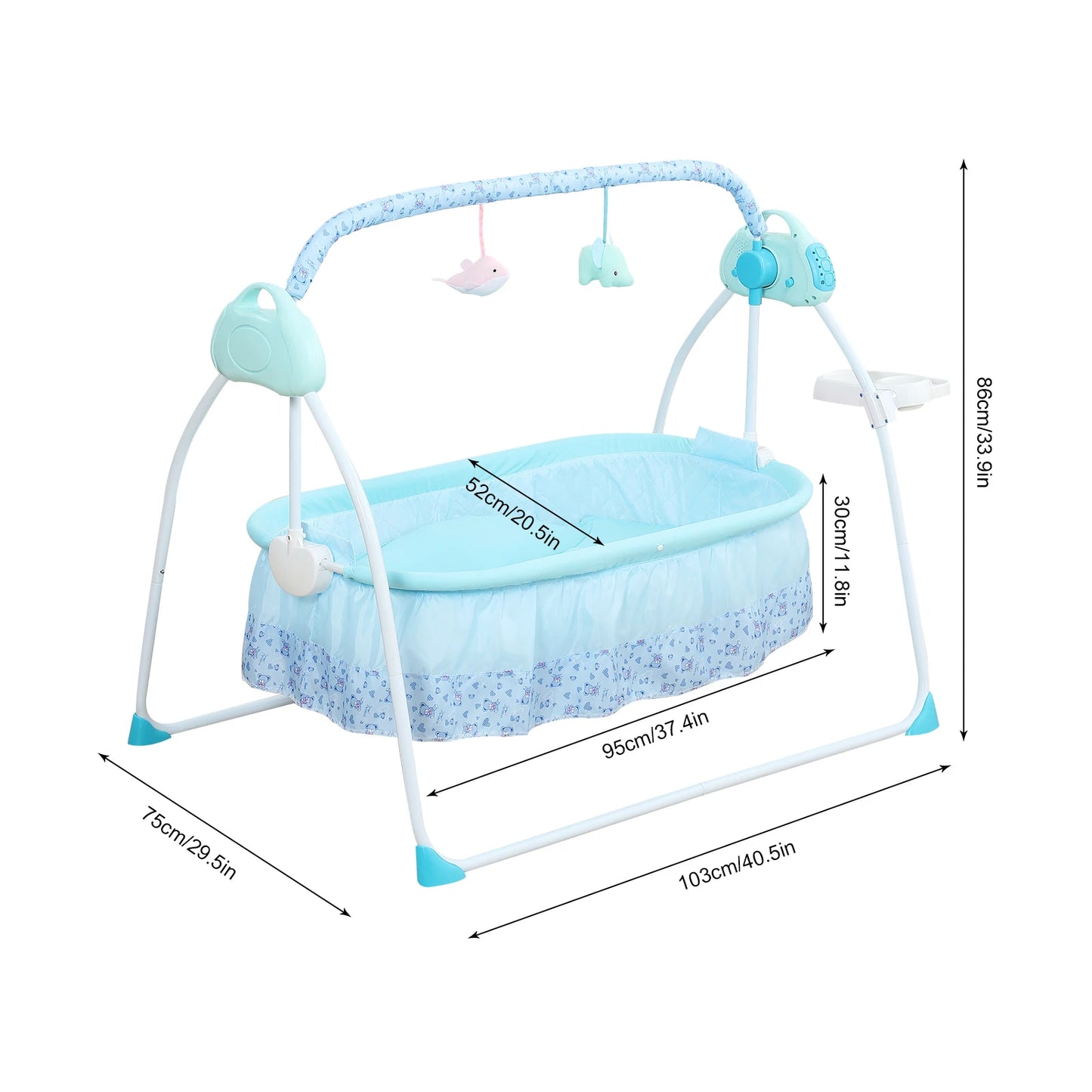 5 Gear Auto Swing Baby Crib Net With Music And Bluetooth