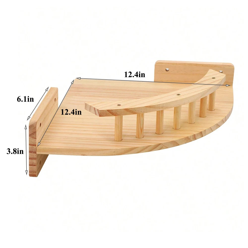Cat Climbing Shelf Wall Mounted Four Step Stairway With Sisal Scratching Post For Cats Tree Tower Platform