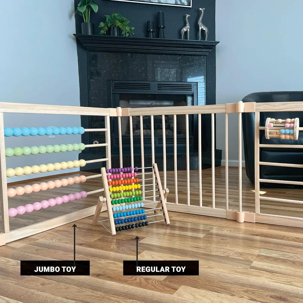 New Upgrade Wooden Playpen Extra Large for Toddlers and Babies Foldable Expandable Adjustable 8 to 10 Panels