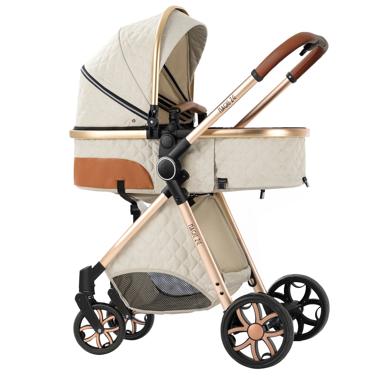 Baby Stroller 3 in 1 Travel System Pushchair Lightweight Pram All Terrain Baby Buggy Compact Fold Stroller