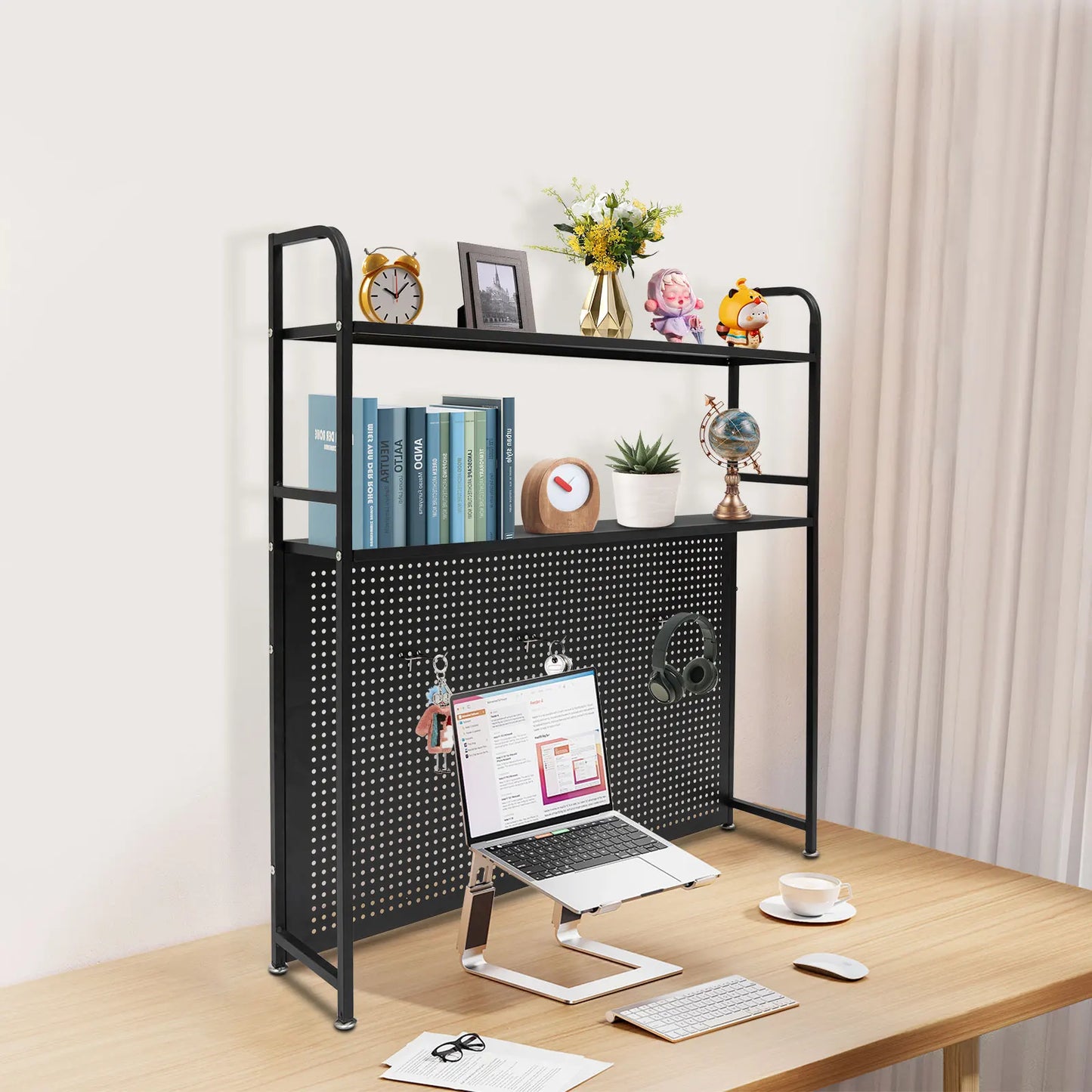 Sichuan Desk Bookshelf Organizer Rack 2 Tier Metal Shelf