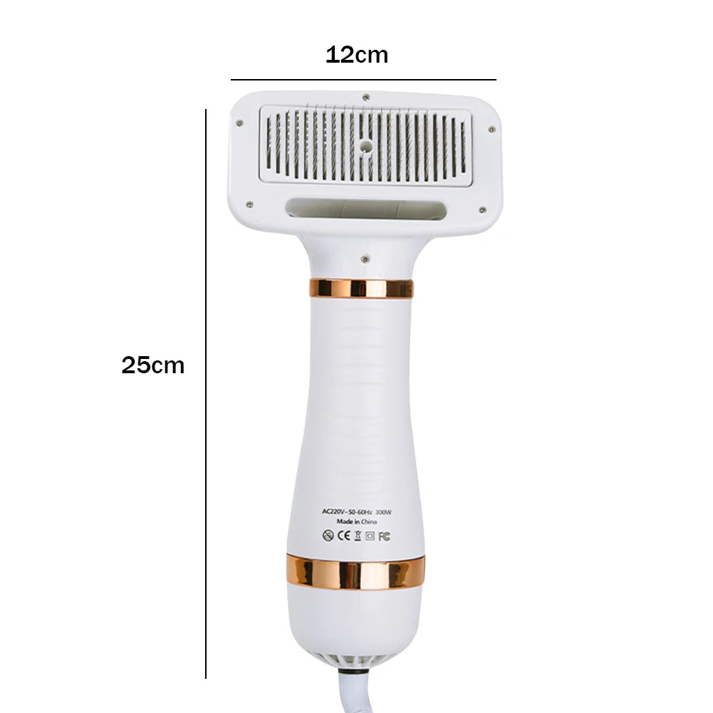 2 In 1 Portable Cat Grooming Brush Low Noise Dog Hair Dryer Comb Pet Hair Removal Dust Proof Grooming Tool for Small Medium Large Dogs Cats