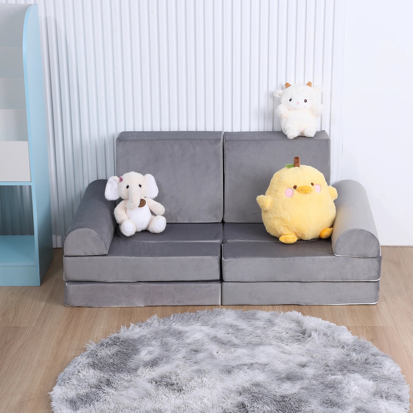 Diowewea Play Couch Kids Sofa With High Density Foam