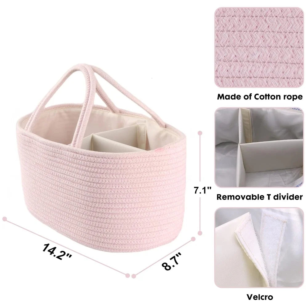 Portable Baby Diaper Caddy Organizer Nursery Storage Bin Tote Bag Multipurpose Changing Table Holder Baby Shower Gift Basket