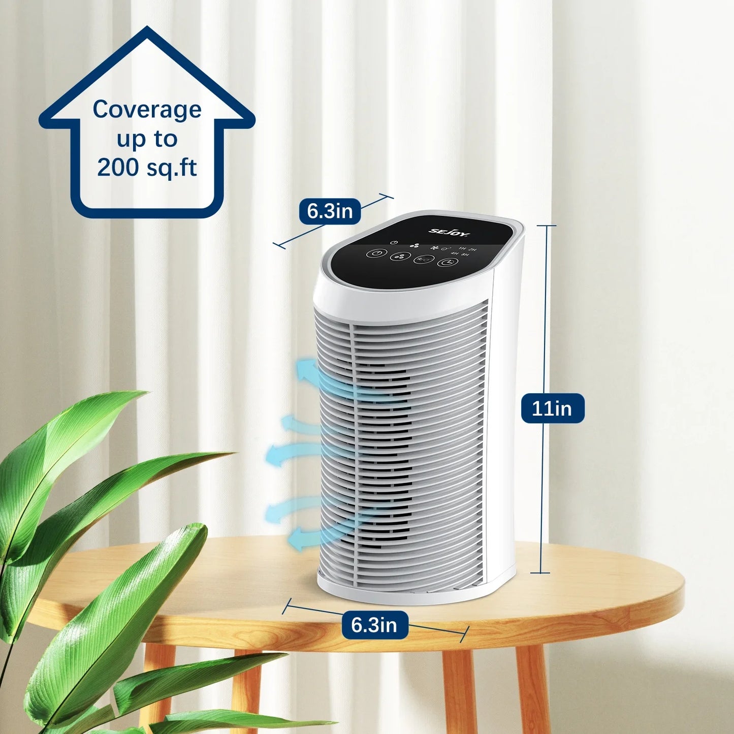 Sejoy Air Purifier For Bedroom Small Portable Air Cleaner For Smoke Pollen Dander Hair Odor With Sleep Mode