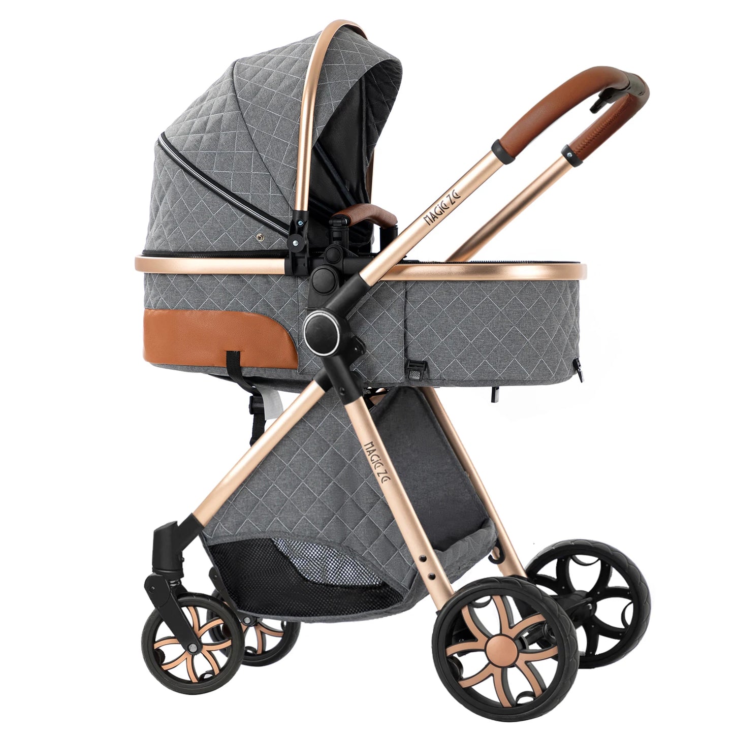 Baby Stroller 3 in 1 Travel System Pushchair Lightweight Pram All Terrain Baby Buggy Compact Fold Stroller