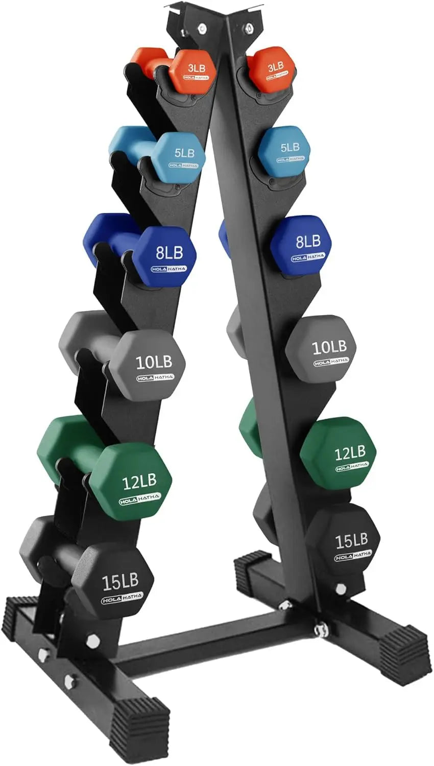 Neoprene Dumbbell Set With Rack For Home Strength Training