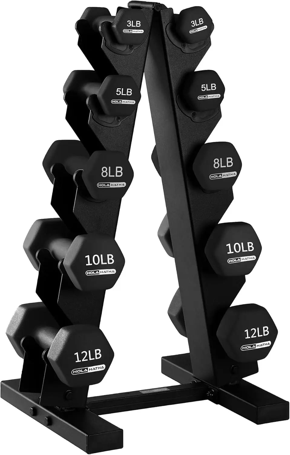 Neoprene Dumbbell Set With Rack For Home Strength Training