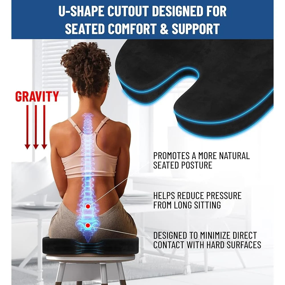 Memory Foam Seat Cushion For Office Chair Ergonomic Support