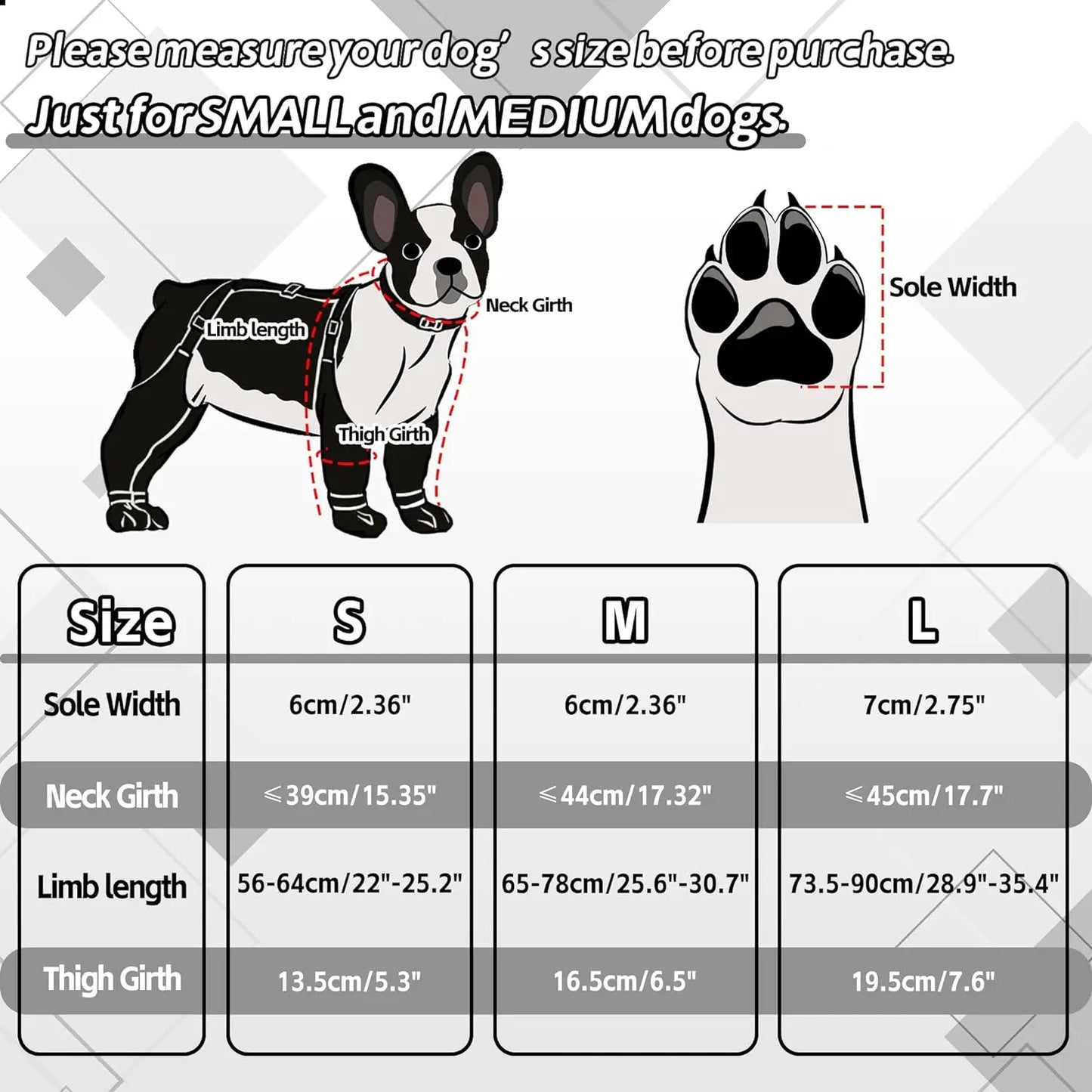 Outdoor Walking Dog Boot Leggings for Small Medium Large Dogs Waterproof Snowy Paw Protectors