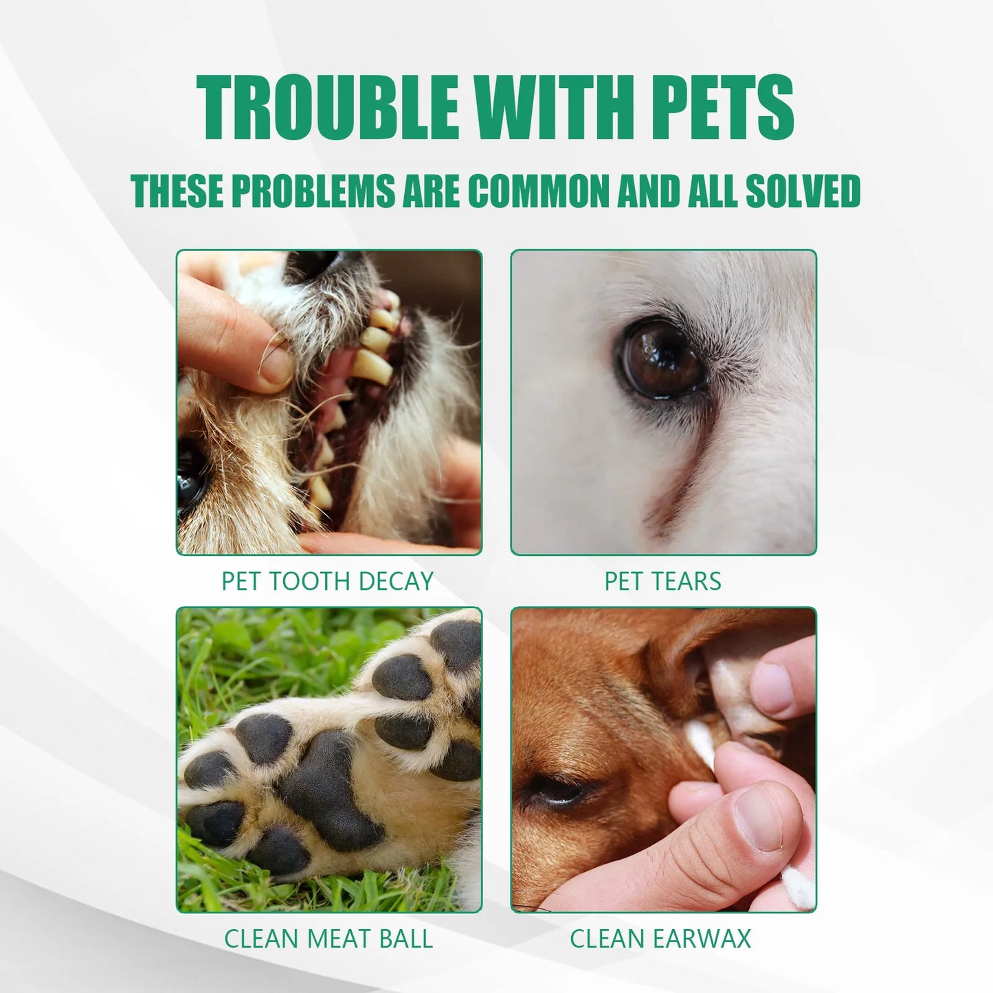 20 Pcs Pet Cleaning Teeth Finger Covers for Dogs and Cats Tartar Removal Oral Care Non Woven Fabric