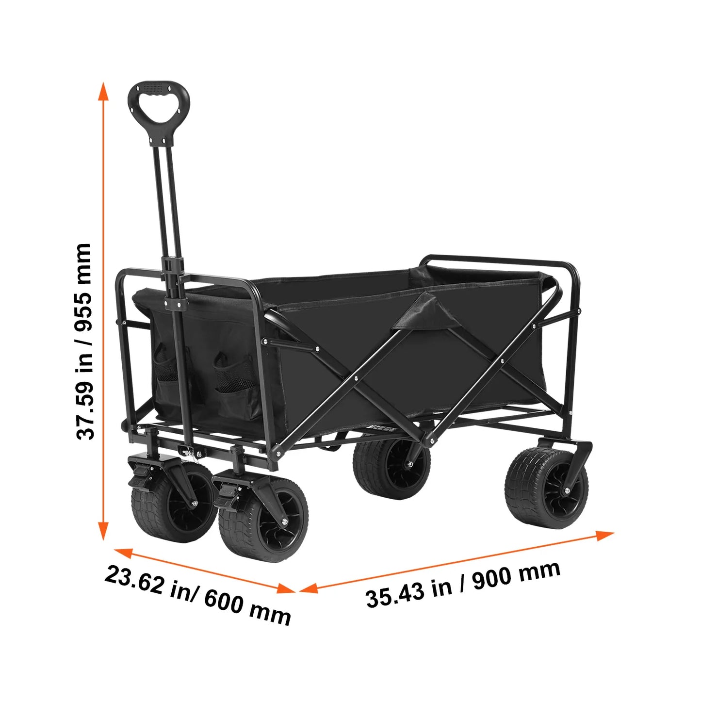SucceBuy Collapsible Folding Wagon All Terrain Wheels