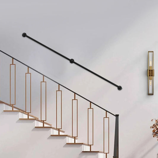 7ft Two Stage Metal Staircase Handrail Black Cast Iron