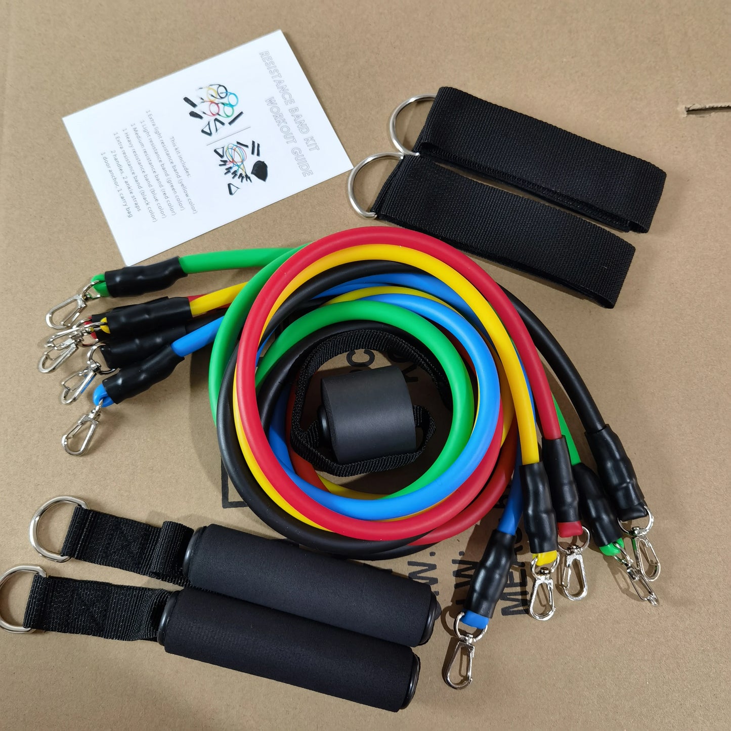 XMSJ Crossfit Latex Resistance Band Set 11 Piece Exercise