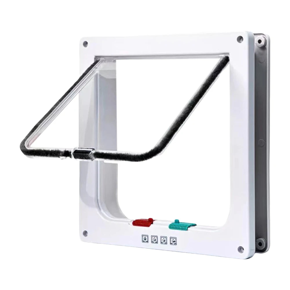 Puppy Kitten Safety In Out Cat Door With 4 Way Lock