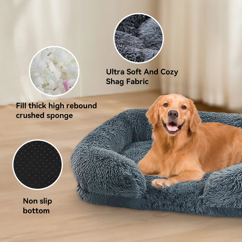 Jiangsu Thickened Orthopedic Dog Bed With Egg Sponge And Easy To Remove Washable Plush Cover