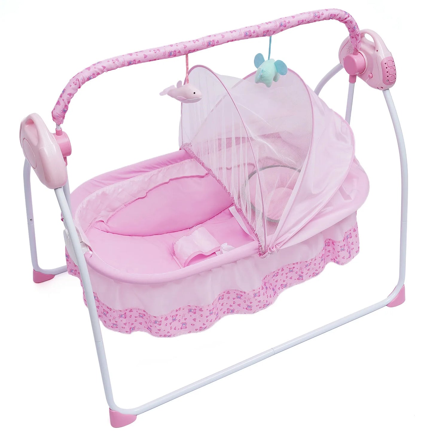 Electric Baby Crib Cradle Auto Swing Bassinet Bluetooth