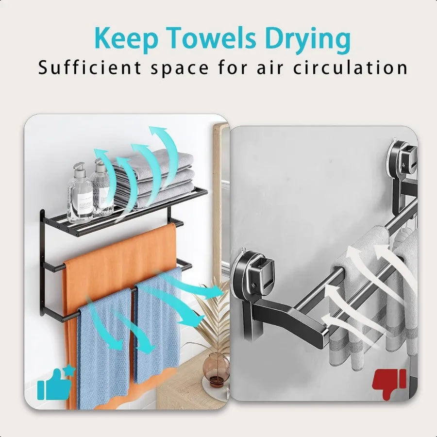 Hign-concerned Three Tier Stainless Steel Wall Mounted Towel Rack