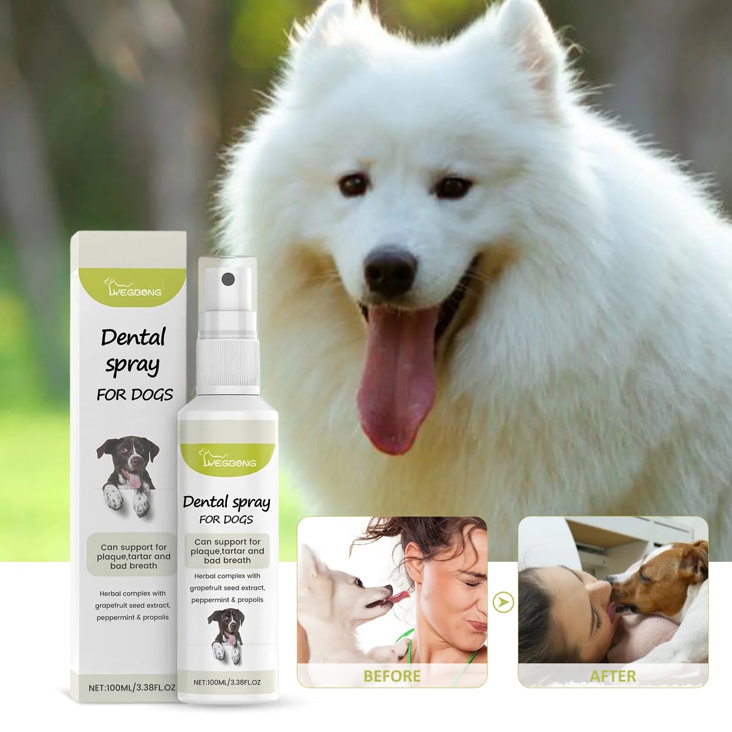 Cat and Dog Pet Mint Fresh Breath Spray Oral Cleansing Deodorant Odor Care 100ml Pet Supplies