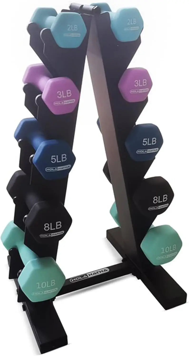 Neoprene Dumbbell Set With Rack For Home Strength Training