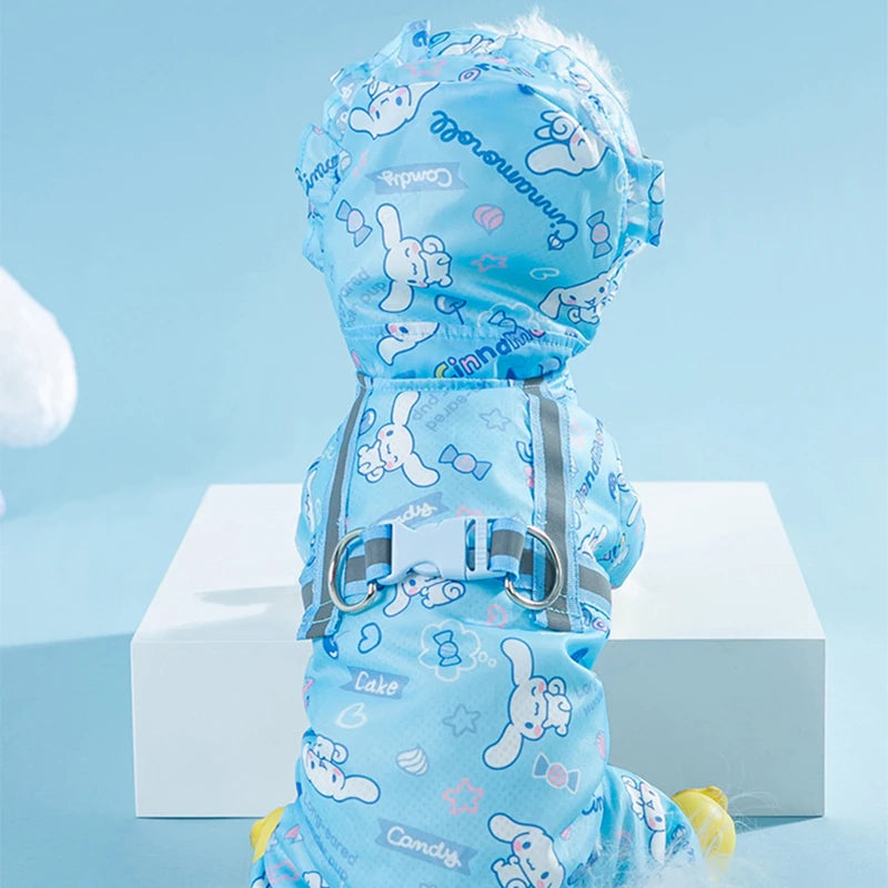 Cinnamoroll Pet Raincoat Waterproof Hood Jacket For Dogs