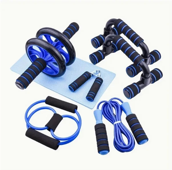 AUKYGGU Seven Piece Home Fitness Set With Skipping Rope