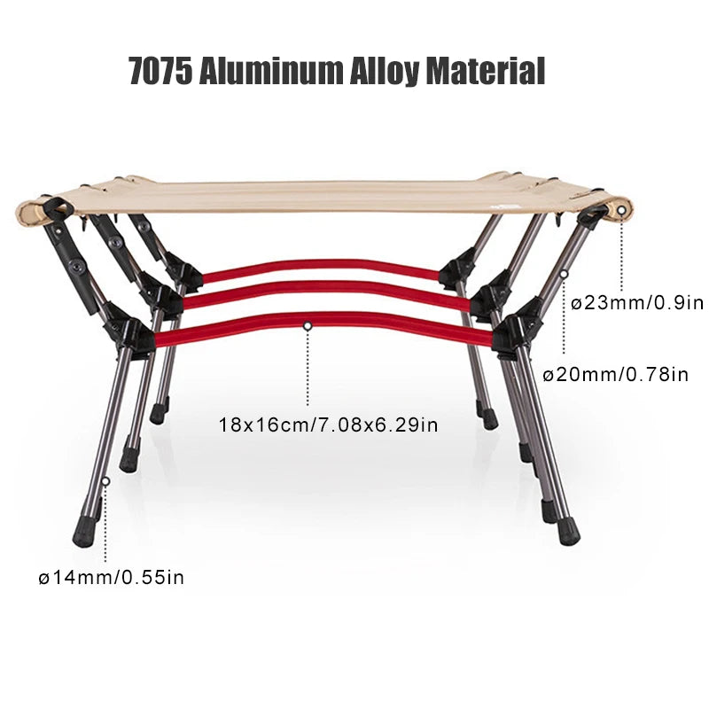 WestTune Camping Cot With Leg Extenders Ultralight Aluminum