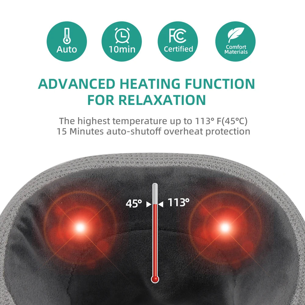 Viladepot U-Shaped Neck Massager Kneading Heat Vibration