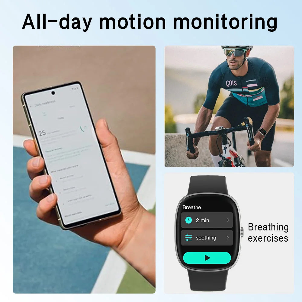 Smart Watches for Men and Women with Sleep Tracking 46mm Lightweight Step and Calorie Counter Fitness Watch Activity Tracker Pedometer for iPhone