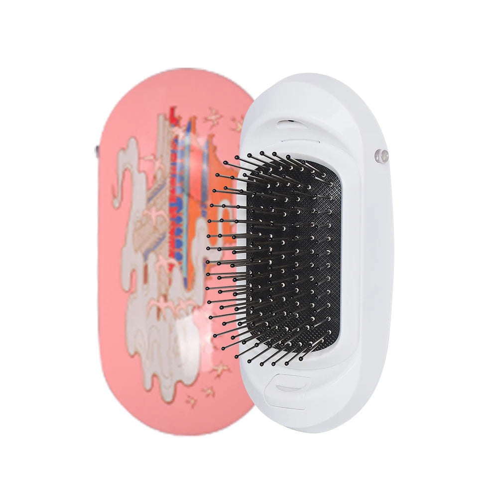 New Version Ionic Hairbrush Portable Negative Ions Anti-Static Massage Hairbrush Colorful Design