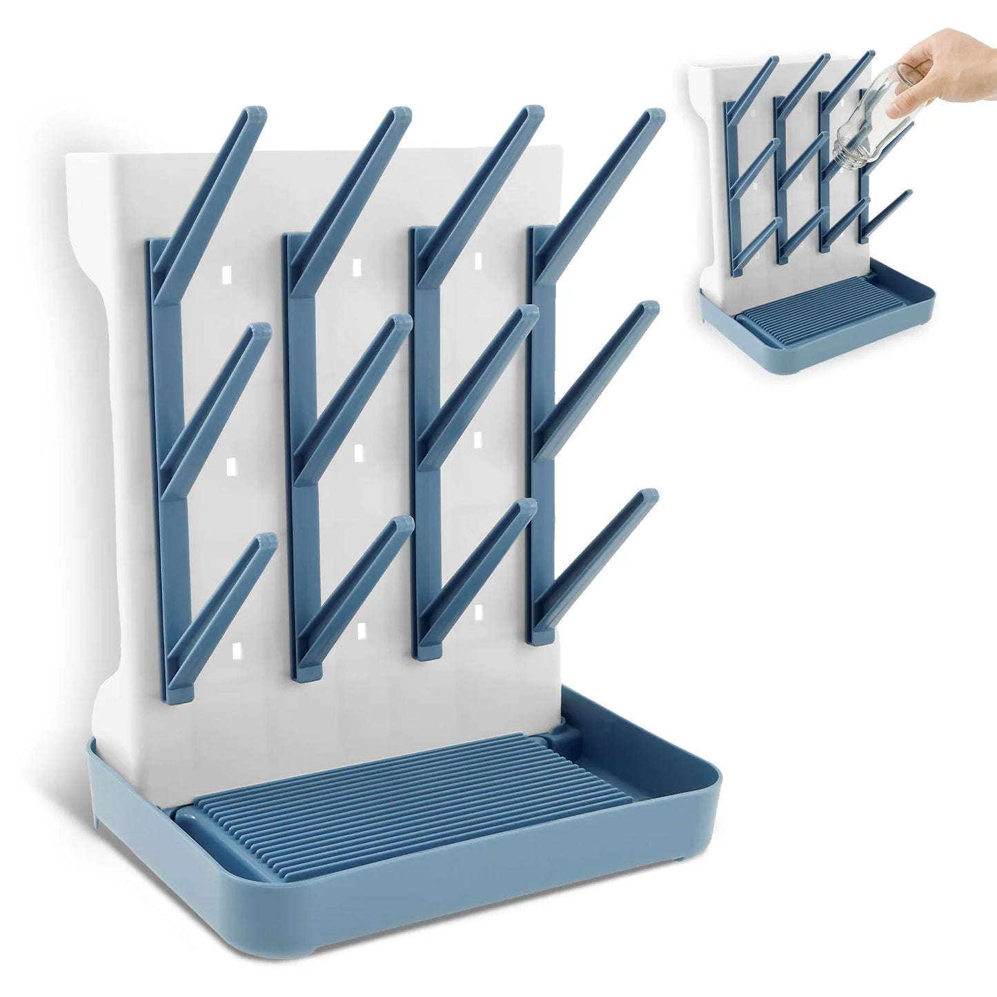 Baby Bottle Drying Rack For Countertop With Detachable Tray