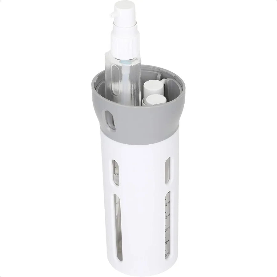 4in1 Travel Dispenser Bottle TSA Approved Four Empty Reusable 1.4 oz 40 mL Cosmetic Toiletry Containers for Sanitizer