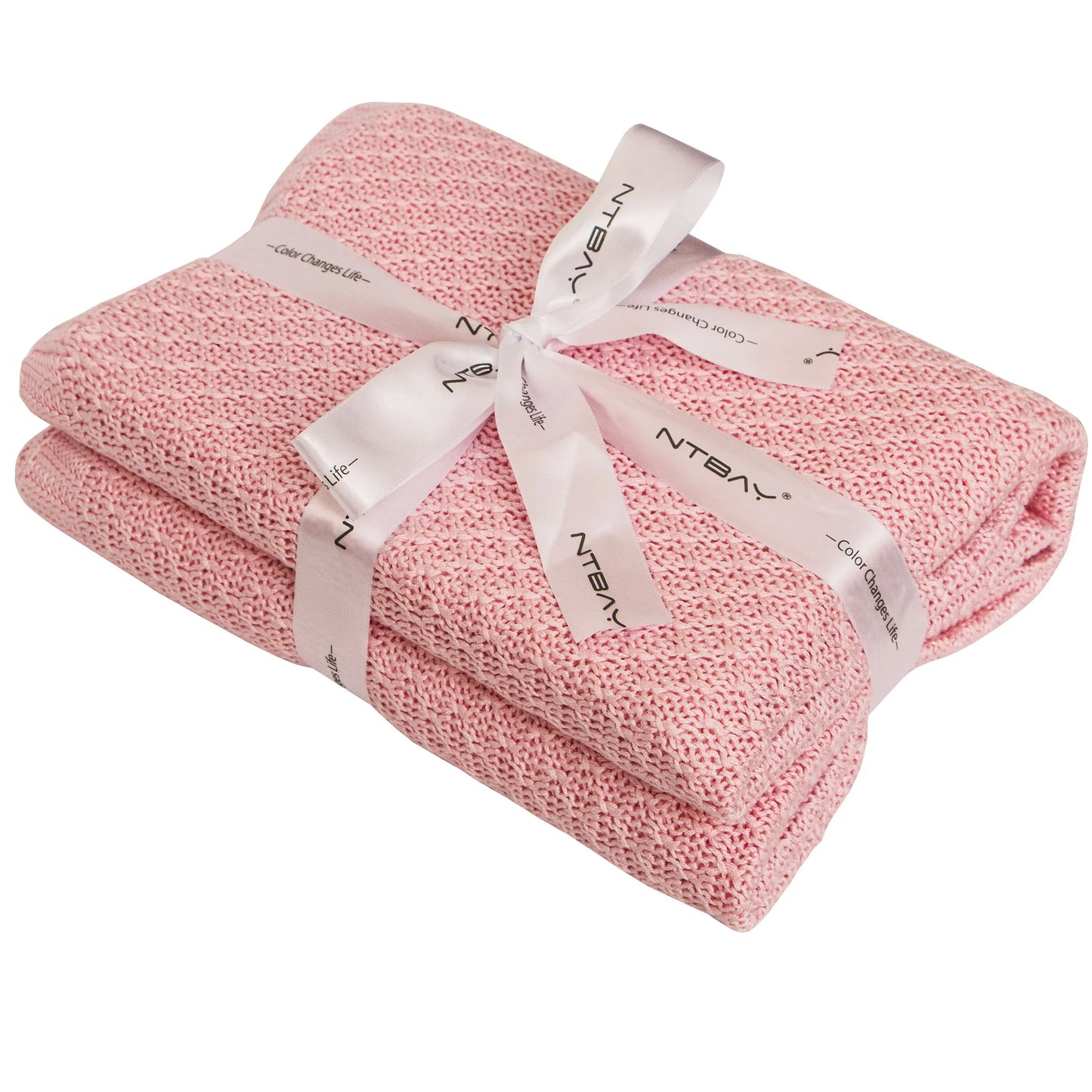 Ntbay Natural Bamboo Cable Knit Toddler Blanket Soft Cooling Touch Baby Blanket