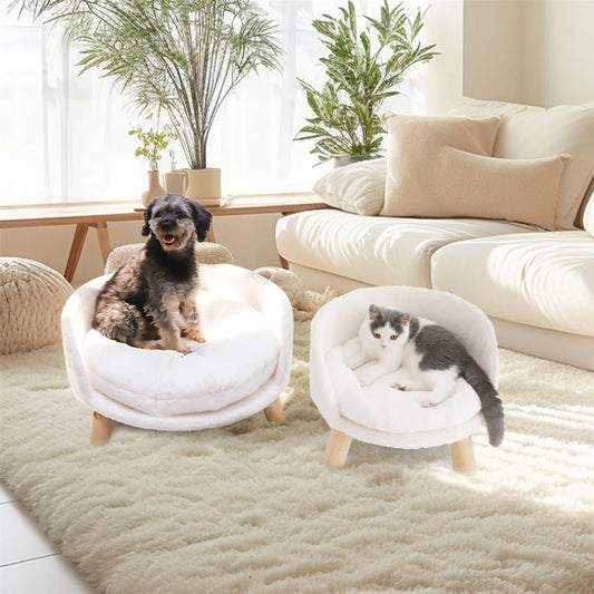 Raised Pet Sofa Bed For Cats And Small Dogs With Cushion