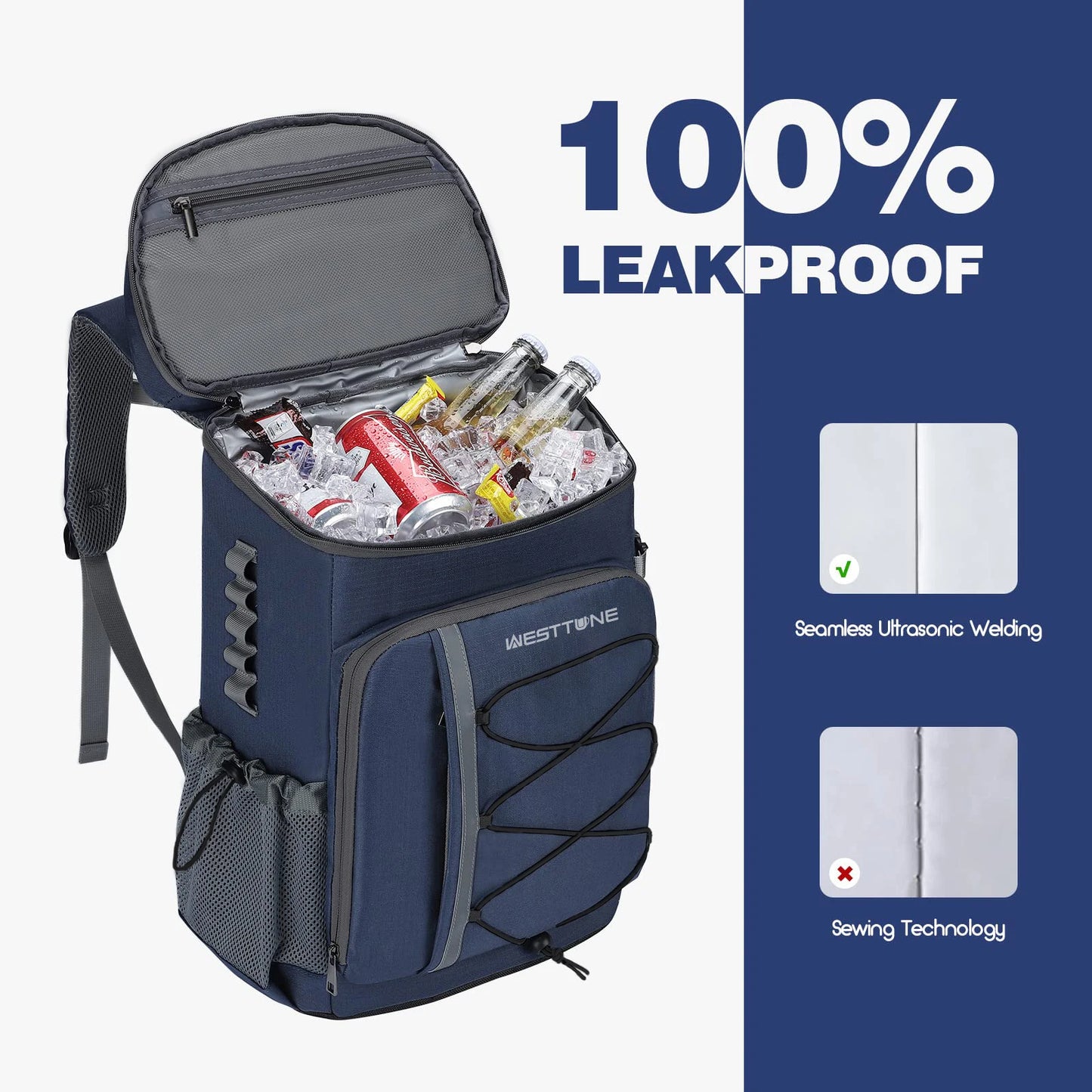 WestTune Leakproof Insulated Cooler Backpack Hiking Travel
