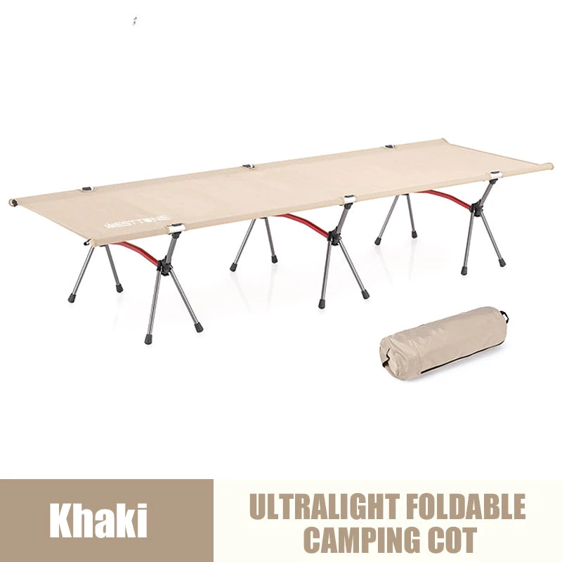WestTune Camping Cot With Leg Extenders Ultralight Aluminum