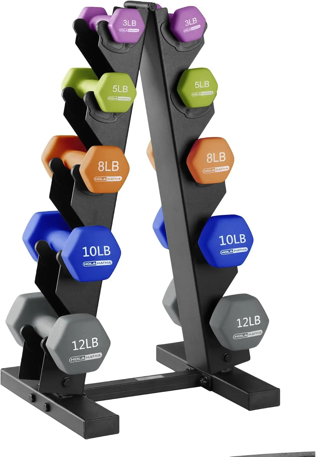 Neoprene Dumbbell Set With Rack For Home Strength Training