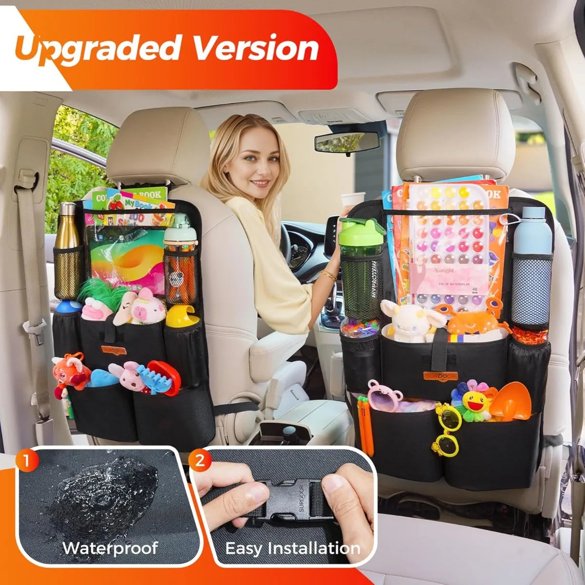 Upgraded Car Organizer With Tablet Holder And Seat Protector