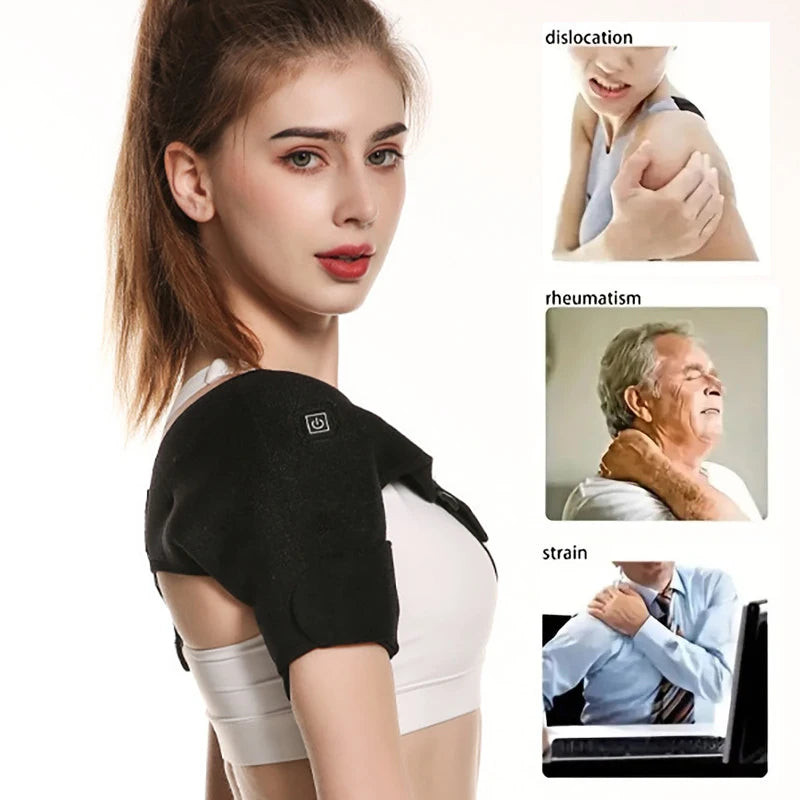 USB Electric Shoulder Pad Massager 3 Gear Heated Massage