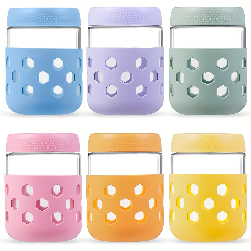 Grinkwell Glass Airtight Jars Set with Silicone Sleeves