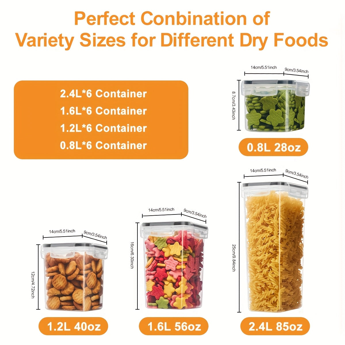 CFQNI BPA Free Airtight Food Storage Containers With Lids